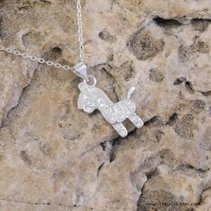 Dainty .925 Silver Zebra Necklace